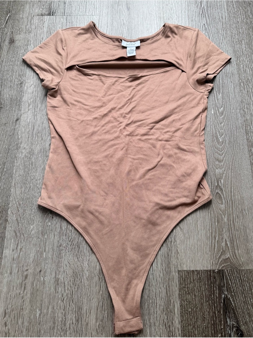 Just Polly New York Brown Cutout Short Sleeve Thong Bodysuit XL